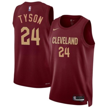 Men's Cleveland Cavaliers #24 Jaylon Tyson Wine 2024 Draft Icon Edition Stitched Jersey Men's Cleveland Cavaliers #24 Jaylon Tyson Wine 2024 Draft Icon Edition Stitched Jersey