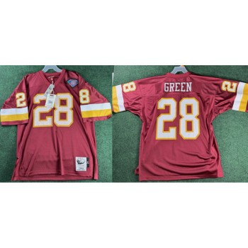 Men's Washington Commanders #28 Darrell Green Burgundy 1997 Stitched Football Jersey
