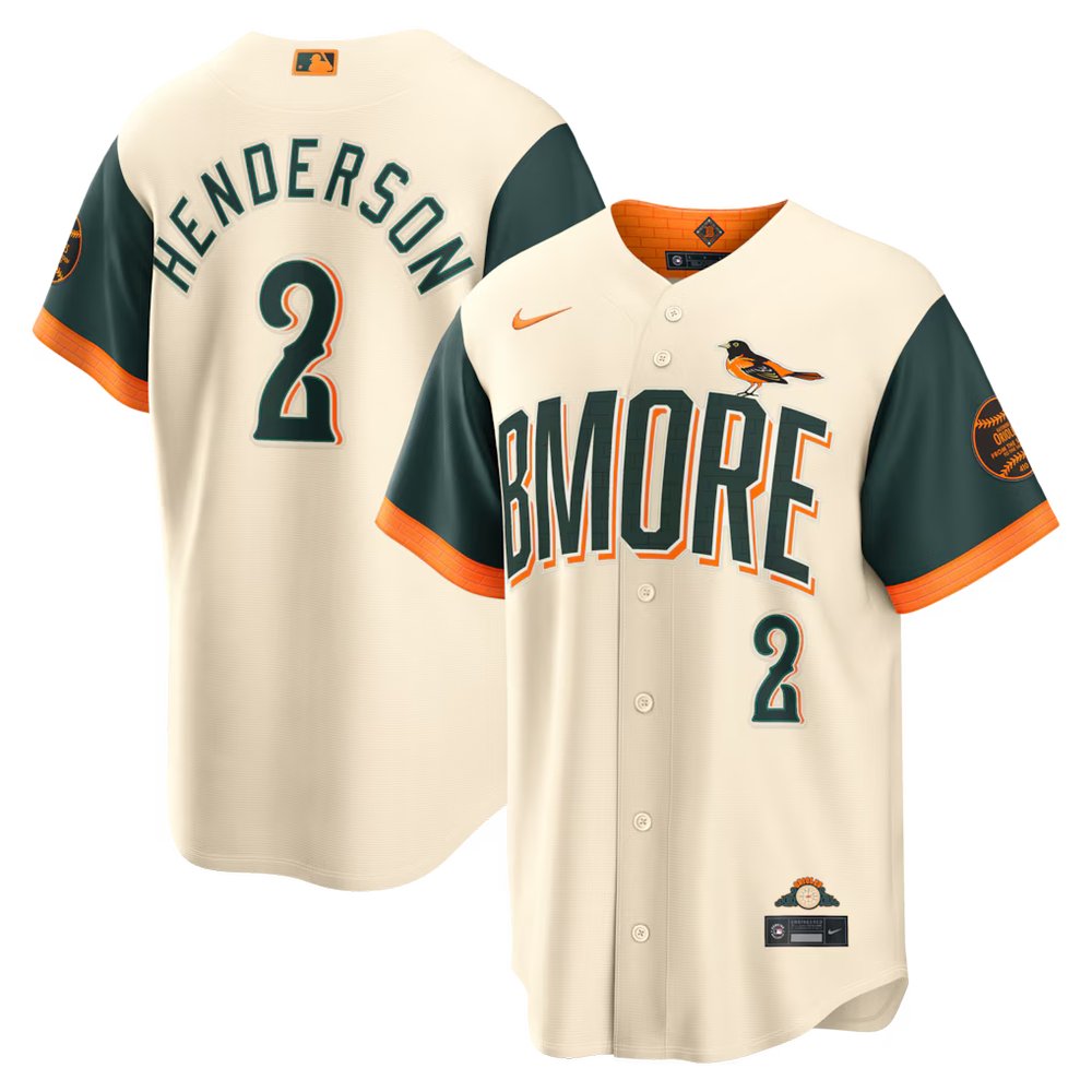 Men's Baltimore Orioles #2 Gunnar Henderson Nike Natural 2026 City Connect Stadium Jersey