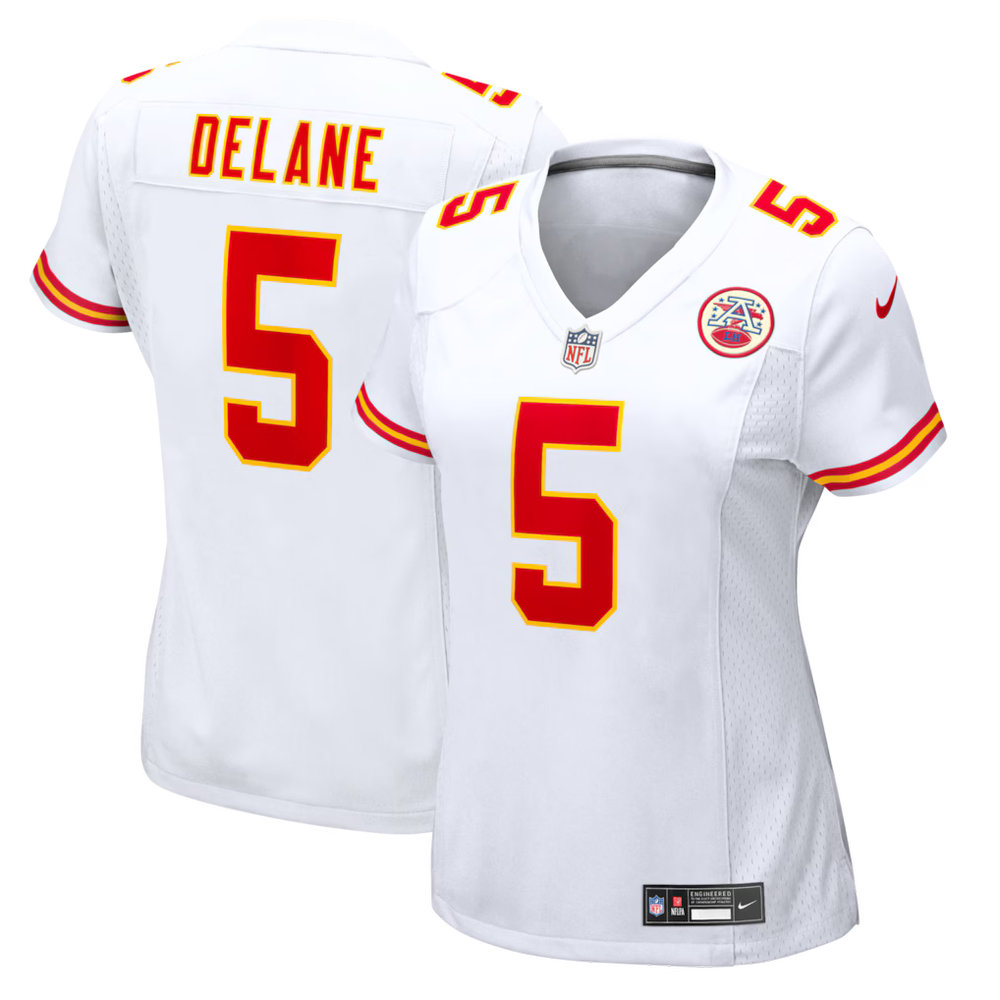 Women's Kansas City Chiefs #5 Mansoor Delane Nike White 2026 NFL Draft Game Jersey