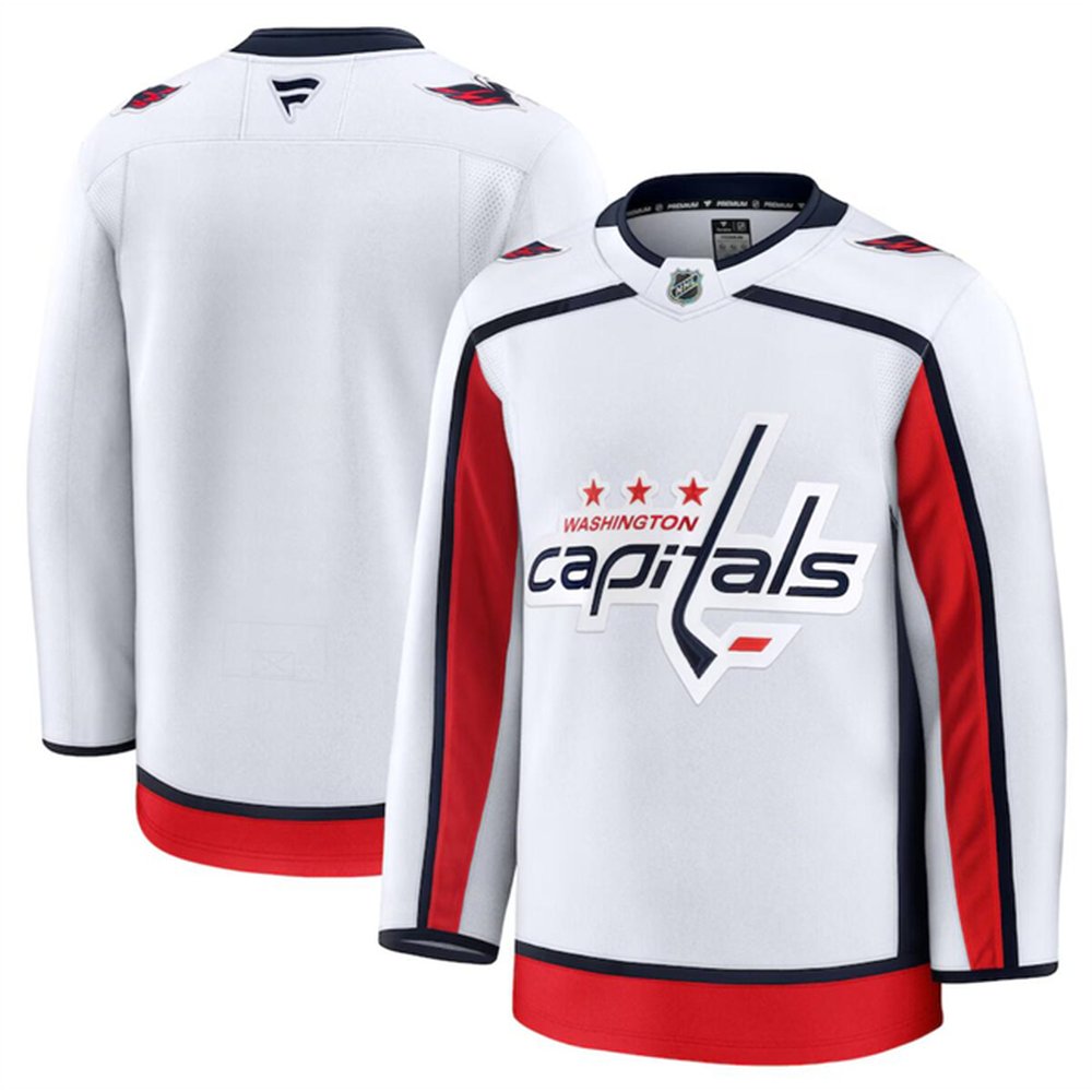 Men's Washington Capitals Blank White 2024-25 Away Stitched Hockey Premium Jersey Men's Washington Capitals Blank White 2024-25 Away Stitched Hockey Premium Jersey