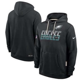 Men's Philadelphia Eagles Black Sideline Standard Issue Top Prospect Dri-FIT Hoodie