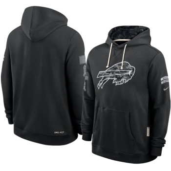 Men's Buffalo Bills Nike Black 2026 Salute to Service Sideline Dri-FIT Pullover Hoodie