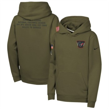 Youth Houston Texans Olive 2025 Salute to Service Club Fleece Hoodie Youth Houston Texans Olive 2025 Salute to Service Club Fleece Hoodie