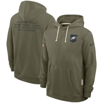 Men's Philadelphia Eagles Olive 2025 Salute to Service Pullover Hoodie Men's Philadelphia Eagles Olive 2025 Salute to Service Pullover Hoodie