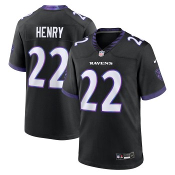 Men's Baltimore Ravens #22 Derrick Henry Black Alternate Game Jersey