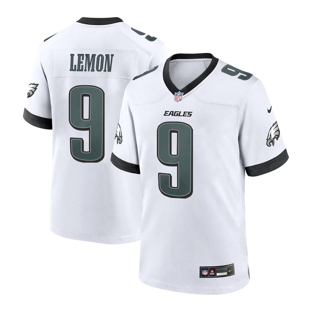 Men's Philadelphia Eagles #9 Makai Lemon White 2026 NFL Draft Game Jersey