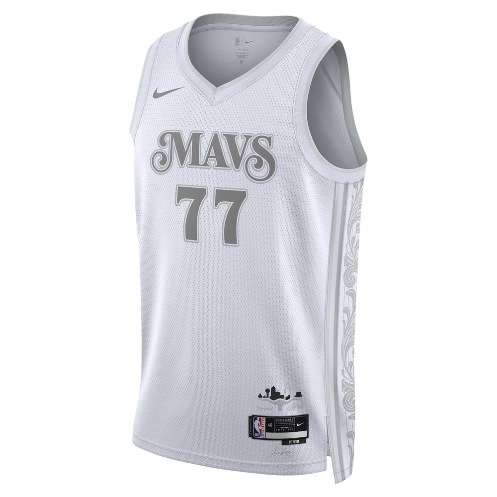 Youth Dallas Mavericks #77 Luka Doncic White 2024/25 Swingman Player City Edition Jersey Youth Dallas Mavericks #77 Luka Doncic White 2024/25 Swingman Player City Edition Jersey