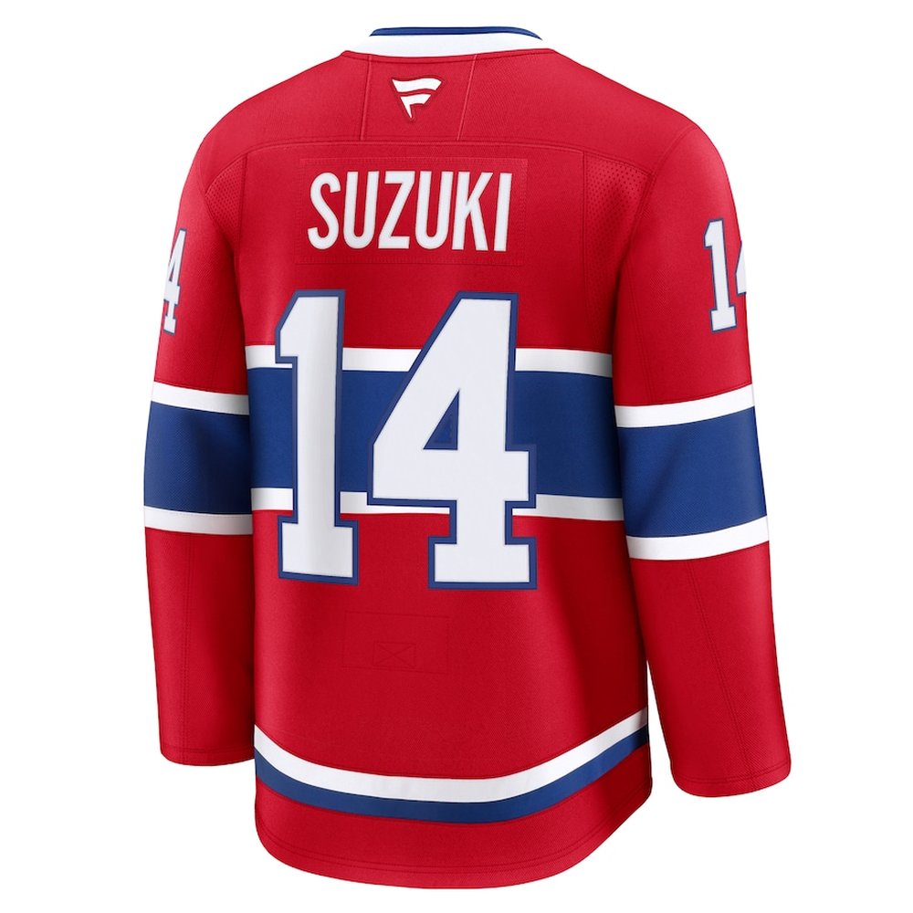 Men's Montreal Canadiens #14 Nick Suzuki Red Home Premium Jersey