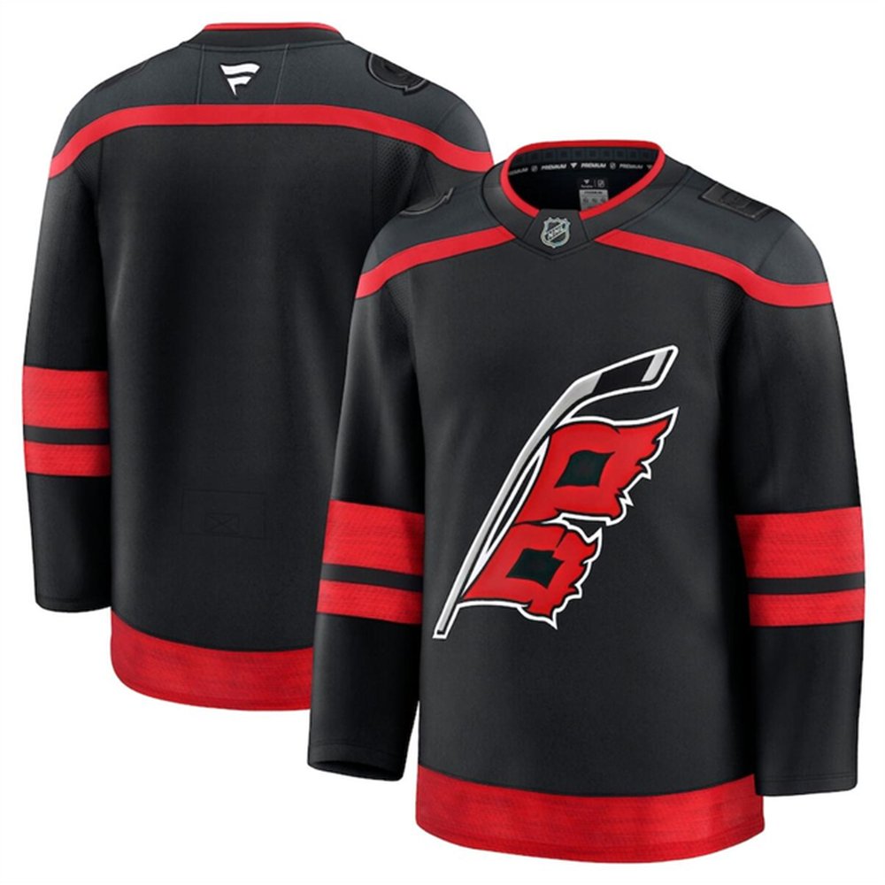 Men's Carolina Hurricanes Blank Black 2024-25 Home Stitched Hockey Premium Jersey