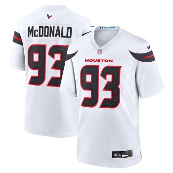 Men's Houston Texans #93 Kayden McDonald White 2026 NFL Draft Game Jersey