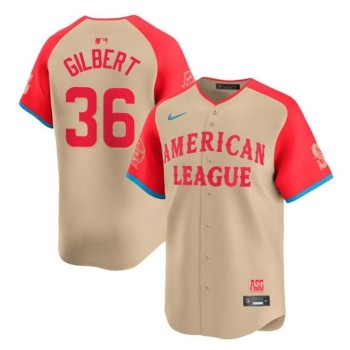 Men's American League Logan Gilbert Cream 2024 All-Star Limited Stitched Baseball Jersey Men's American League Logan Gilbert Cream 2024 All-Star Limited Stitched Baseball Jersey