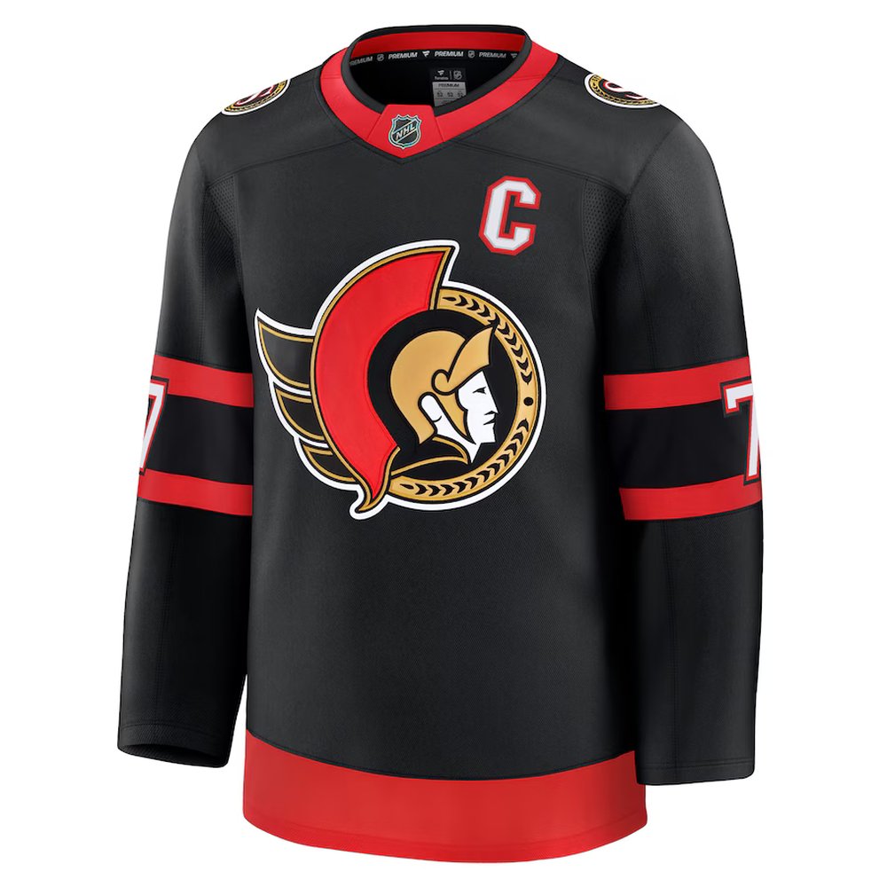 Men's Ottawa Senators #7 Brady Tkachuk Black Home Premium Jersey