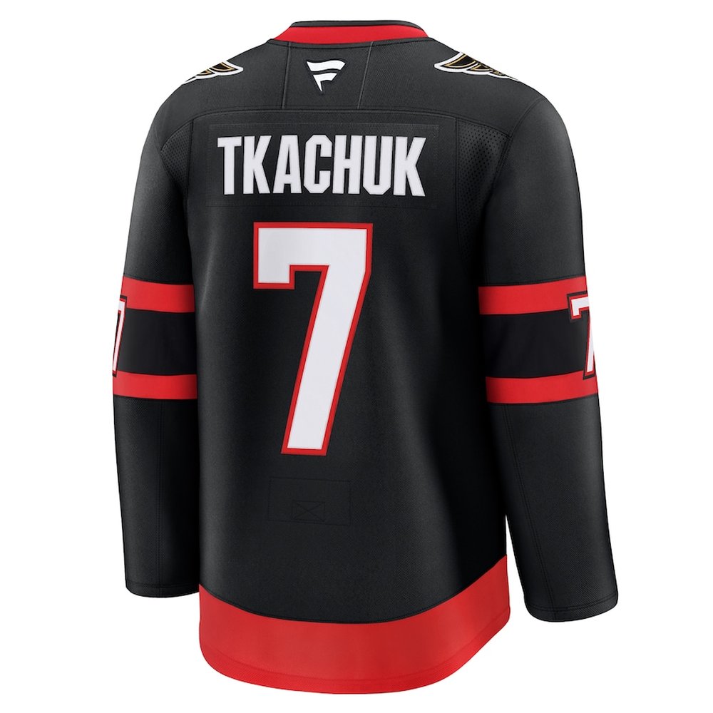 Men's Ottawa Senators #7 Brady Tkachuk Black Home Premium Jersey