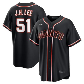 Men's San Francisco Giants #51 Jung Hoo Lee Fashion Replica Black Out Jersey