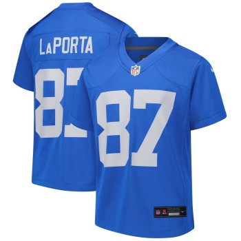 Youth Detroit Lions #87 Sam LaPorta Blue Alternate Game Jersey Youth Detroit Lions #87 Sam LaPorta Blue Alternate Game Jersey