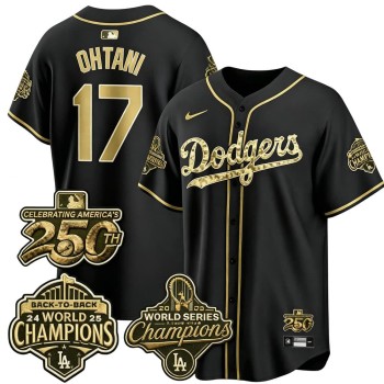 Men's Los Angeles Dodgers #17 Shohei Ohtani Black Stitched Baseball Jersey