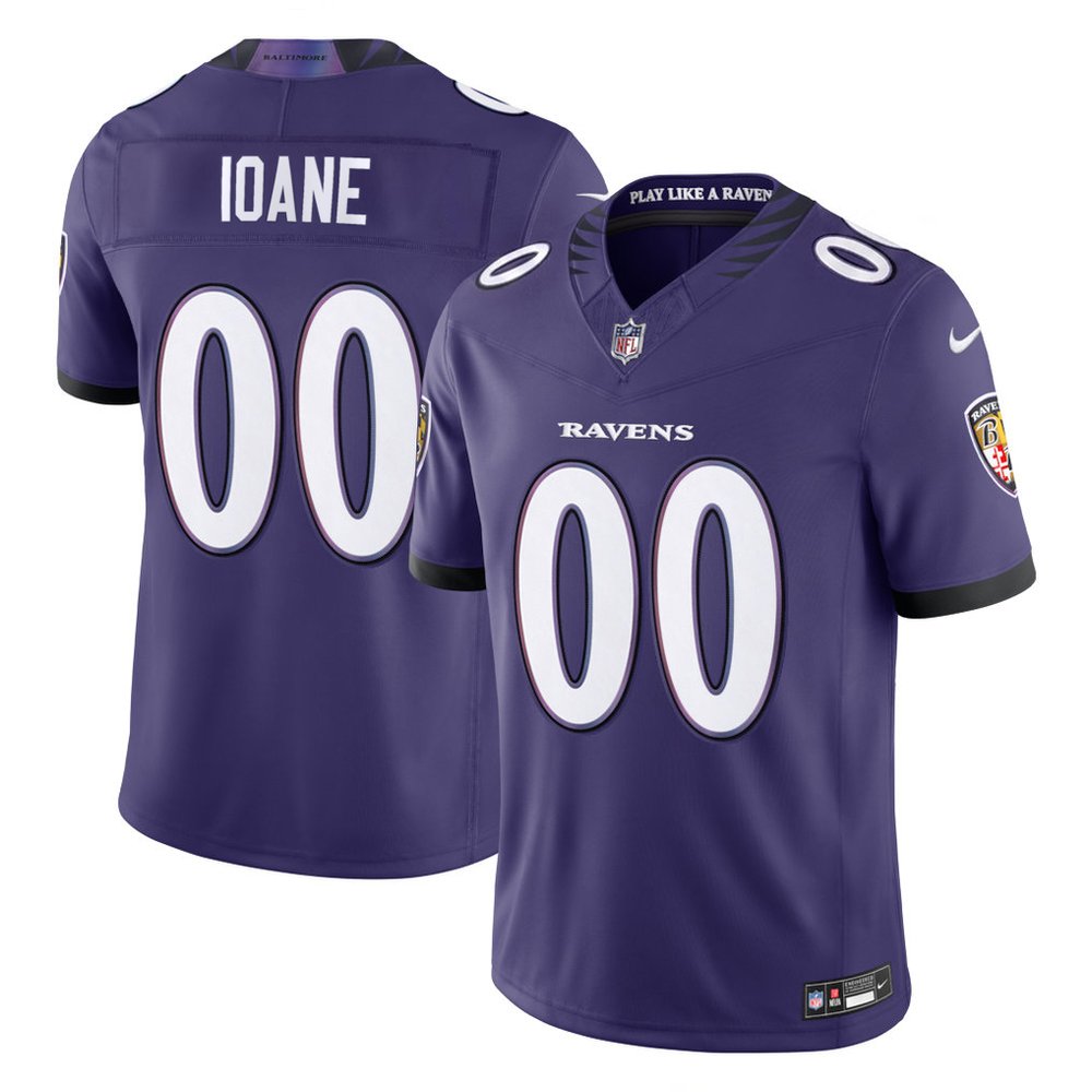 Men's Baltimore Ravens #71 Olaivavega Ioane Purple 2026 NFL Draft Game Jersey