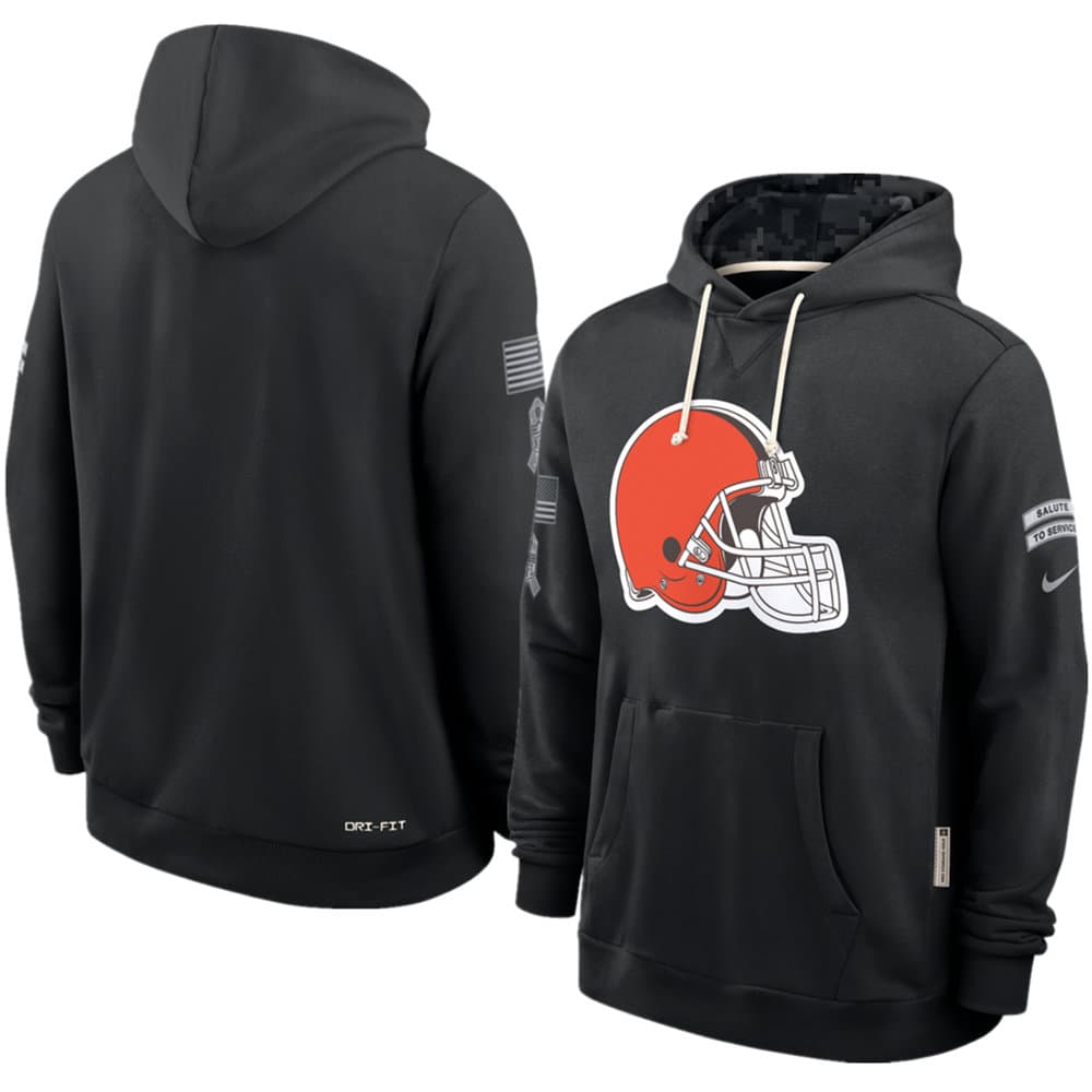 Men's Cleveland Browns Nike Black 2026 Salute to Service Sideline Dri-FIT Pullover Hoodie Men's Cleveland Browns Nike Black 2026 Salute to Service Sideline Dri-FIT Pullover Hoodie