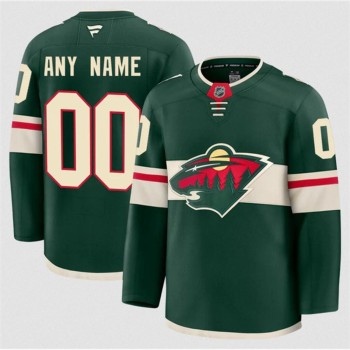 Youth Minnesota Wild Custom Green 2024-25 Home Stitched Hockey Jersey