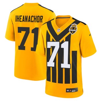 Men's Pittsburgh Steelers #71 Max Iheanachor Gold 2026 NFL Draft Game Jersey