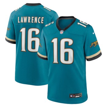 Men's Jacksonville Jaguars #16 Trevor Lawrence Nike Teal Prowler Throwback Player Game Jersey