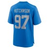 Men's Detroit Lions #97 Aidan Hutchinson Blue Alternate Game Jersey